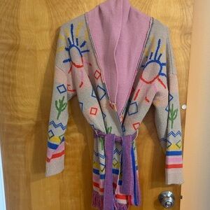Colorful Geometric cactus 🌵 and sun ☀️ Patterned Cardigan